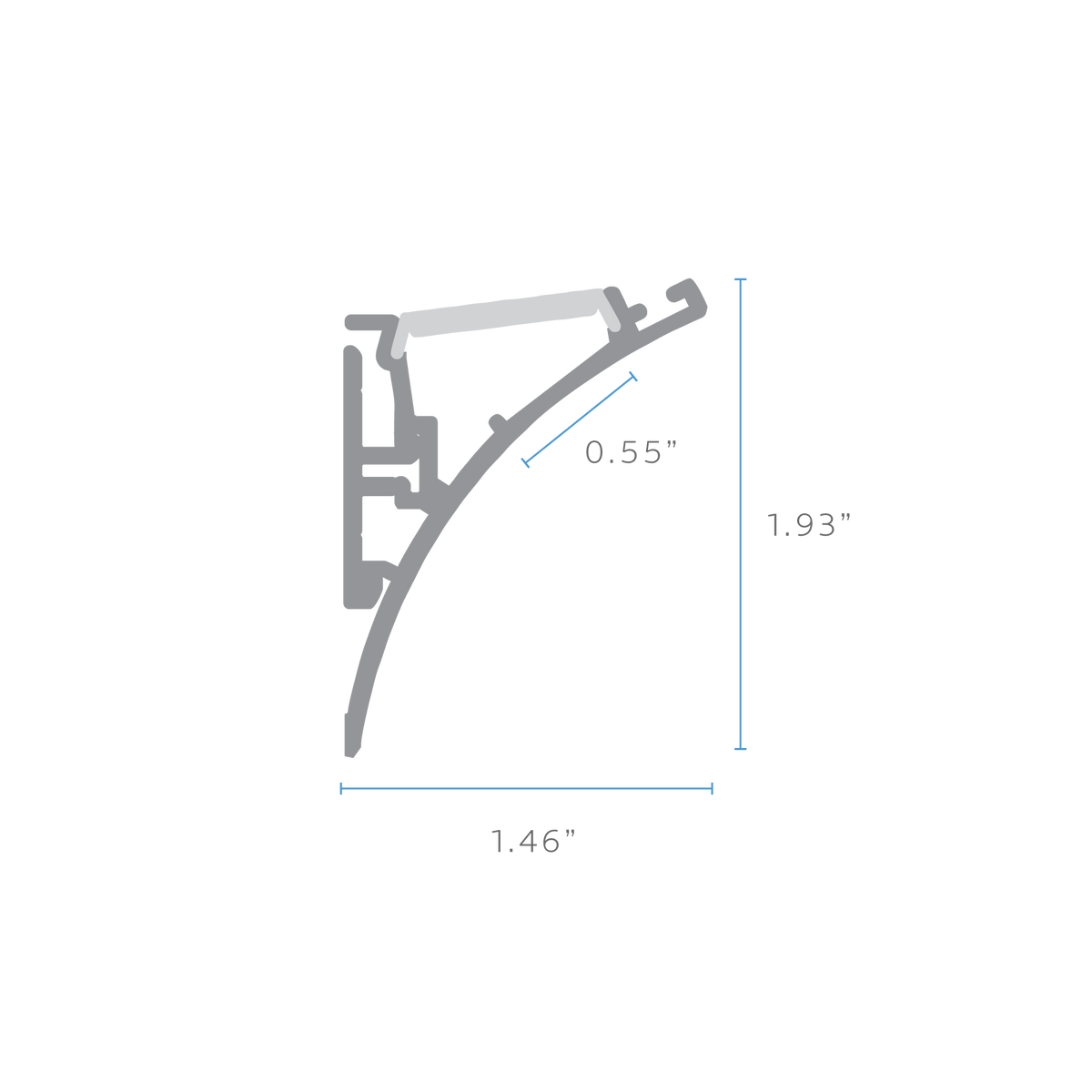 Luxrite LR43340 96" Corner Mount 0.55" Wall Wash Channel