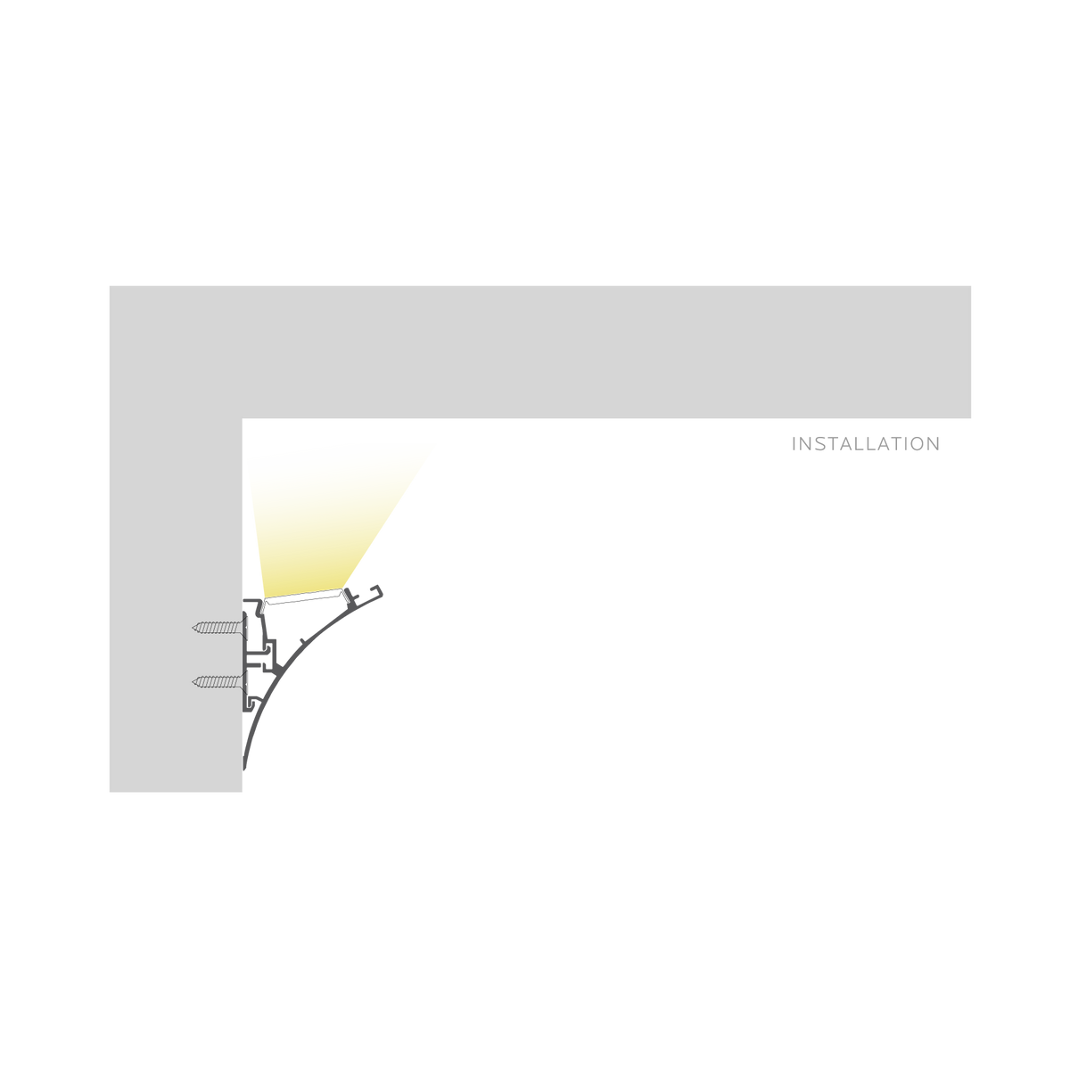 Luxrite LR43340 96" Corner Mount 0.55" Wall Wash Channel