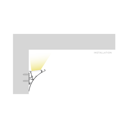 Luxrite LR43340 96" Corner Mount 0.55" Wall Wash Channel