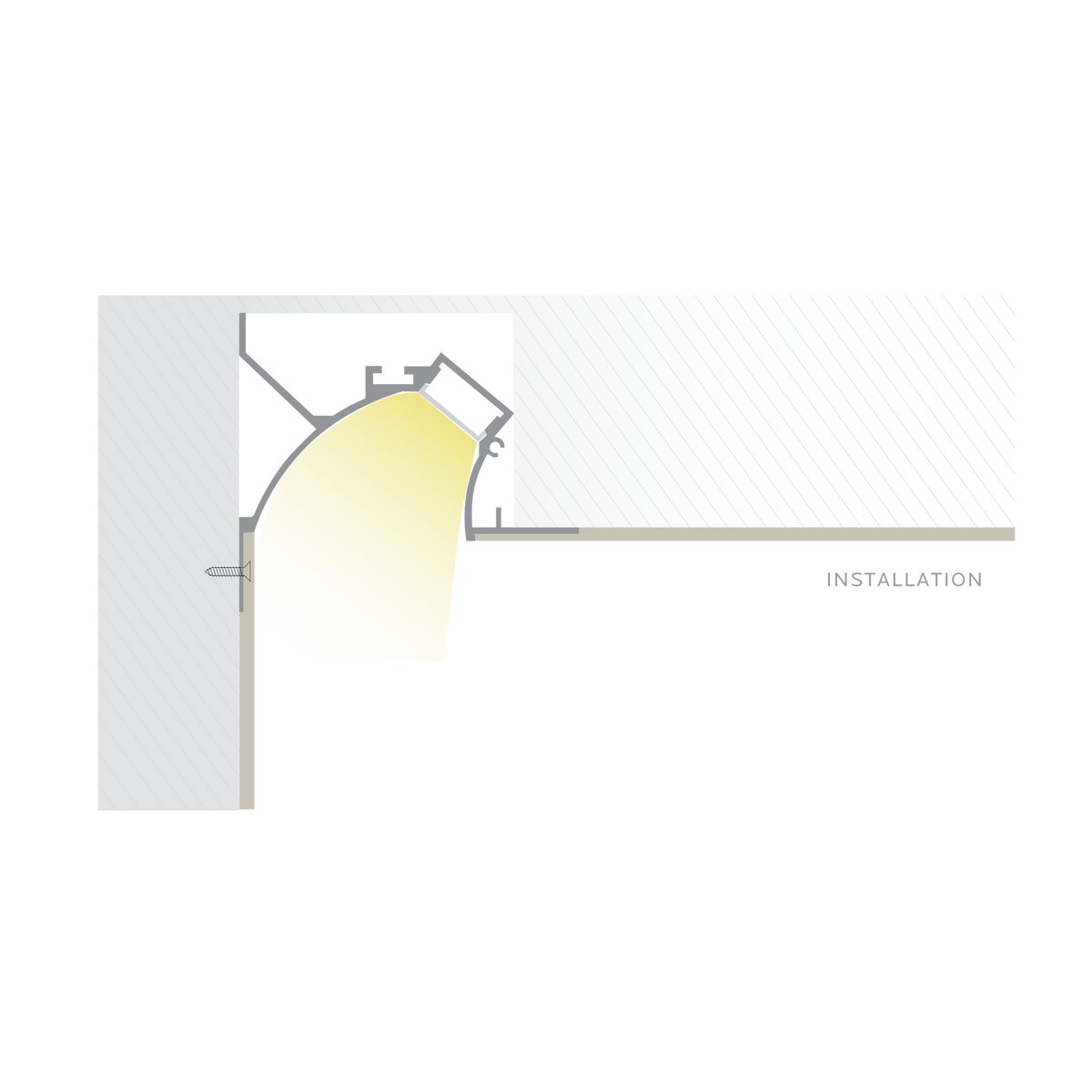 Luxrite LR43350 Seamless Wallwash “Floating Ceiling” Corner Channel