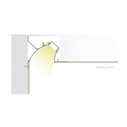 Luxrite LR43350 Seamless Wallwash “Floating Ceiling” Corner Channel