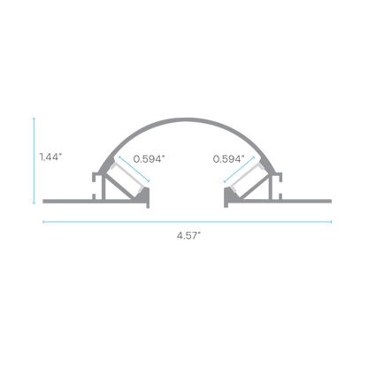 Luxrite LR43370 96" Trimless Mount 0.59" Channel Kit