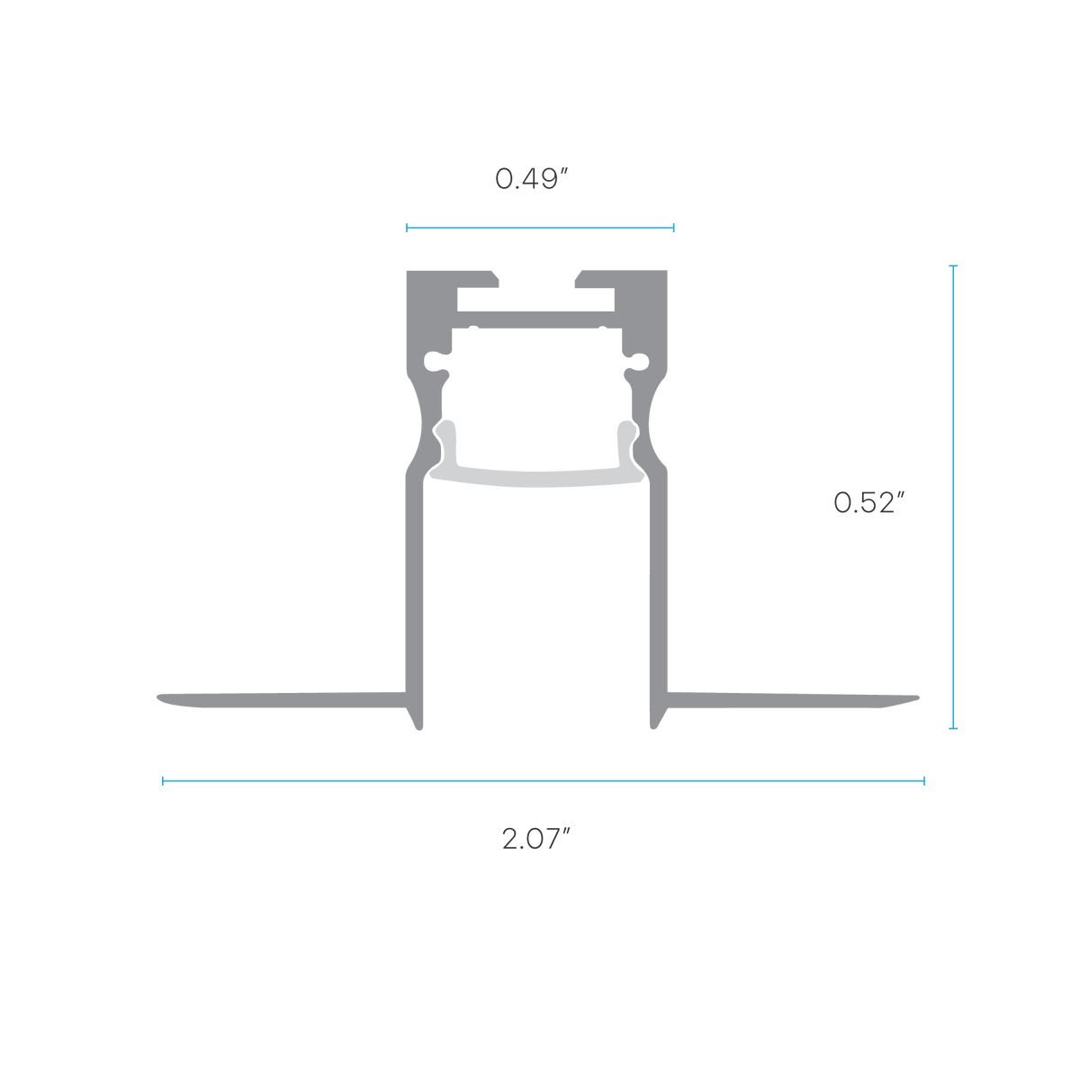 Luxrite LR43390 96" Trimless Mount 0.40" Channel Kit
