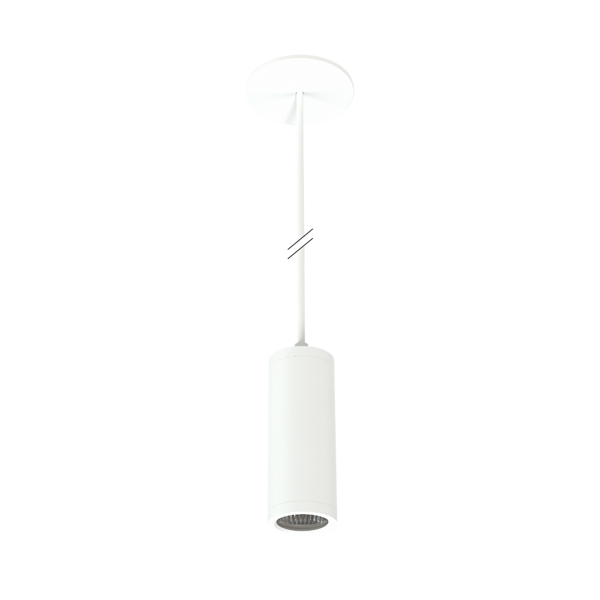 Luxrite LR43755 2.5" Cylinder System - Surface Mount 6' Screw-in Adjustable Stem - White Finish