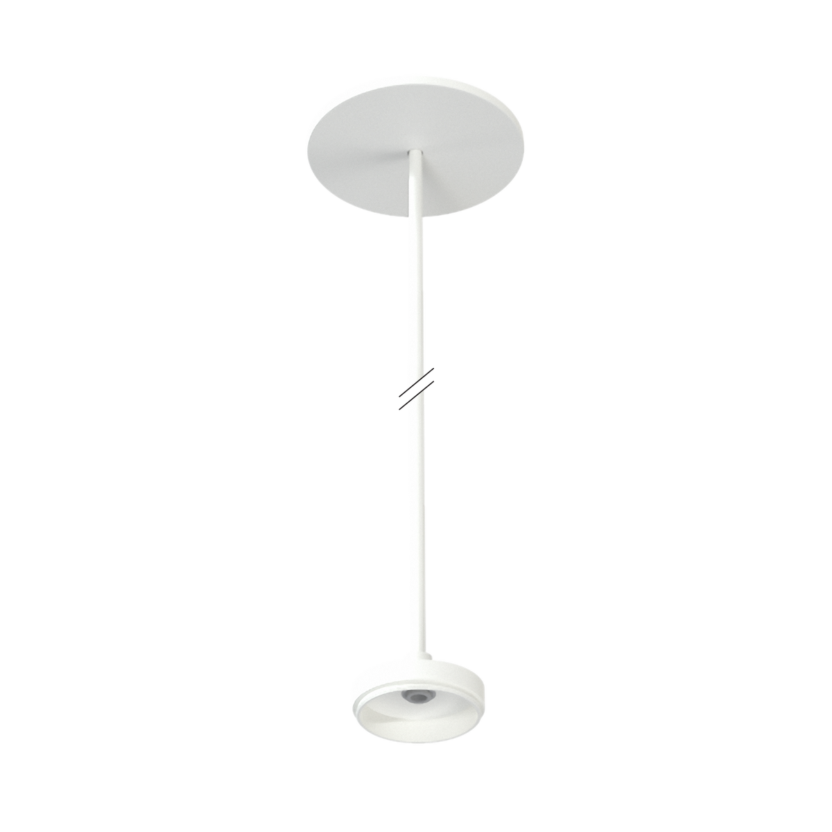 Luxrite LR43755 2.5" Cylinder System - Surface Mount 6' Screw-in Adjustable Stem - White Finish