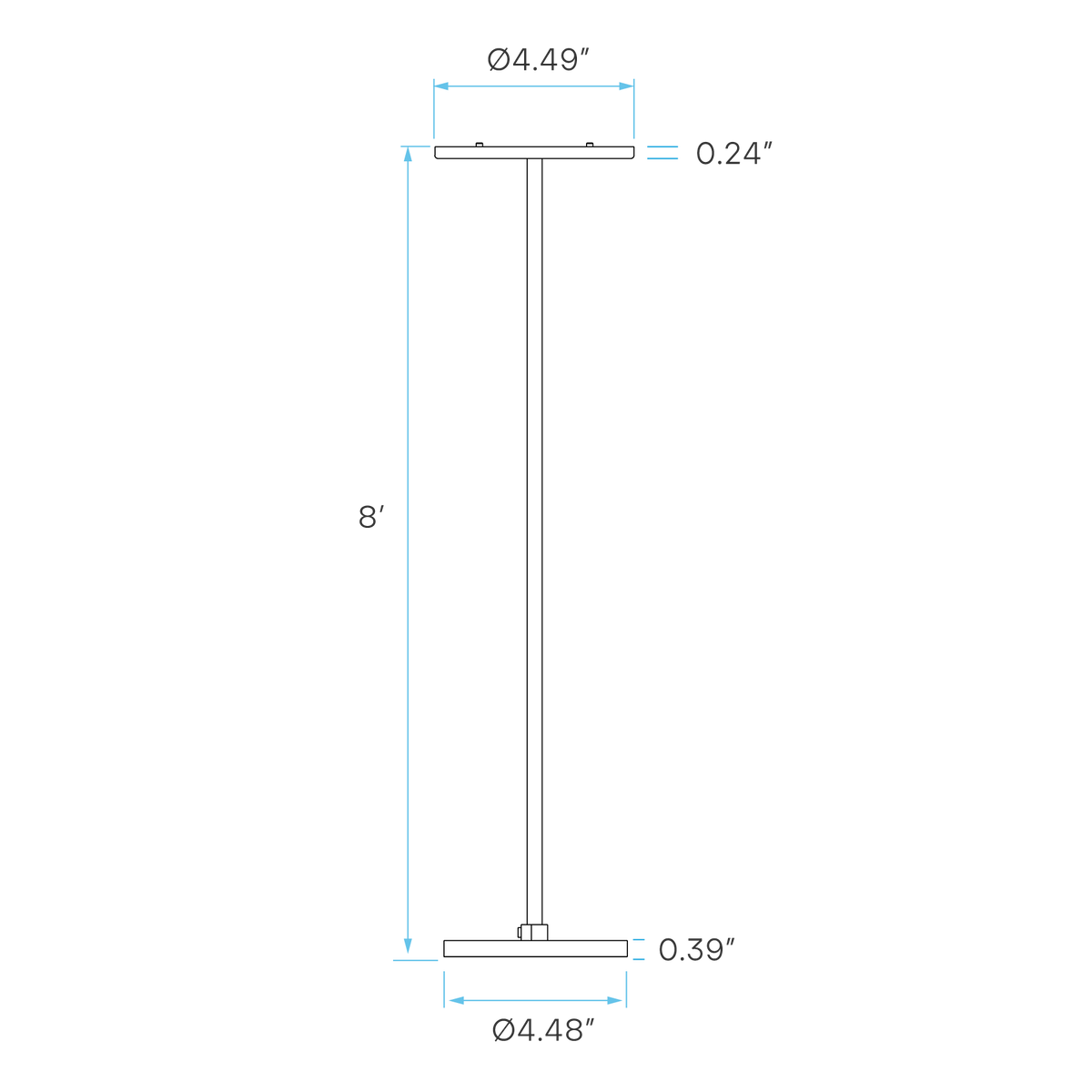 Luxrite LR43786 4.5" Cylinder System - Surface Mount 8' Cable Black Finish