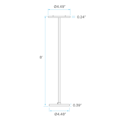 Luxrite LR43786 4.5" Cylinder System - Surface Mount 8' Cable Black Finish