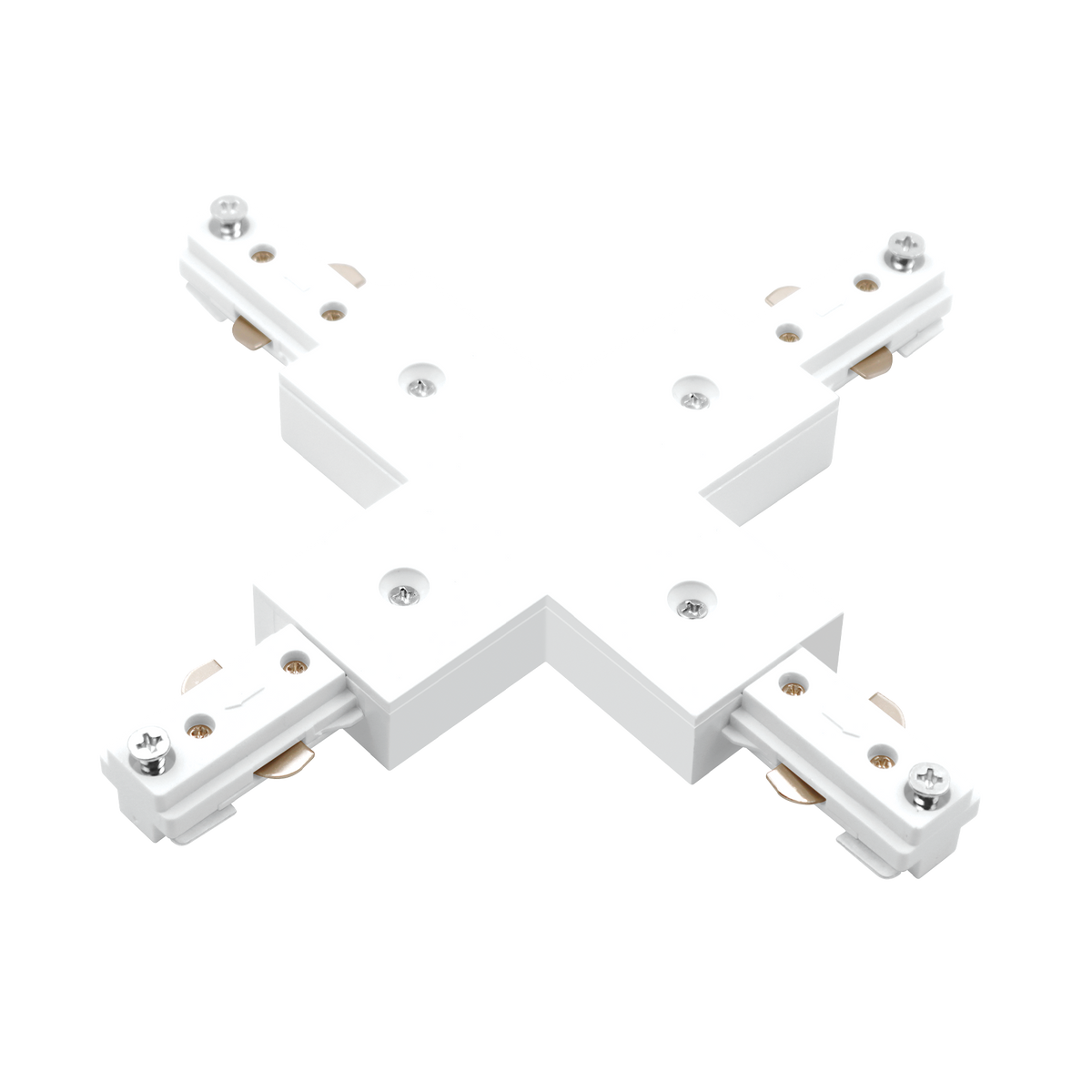 Luxrite LR43843 H-track X Connector - White Finish