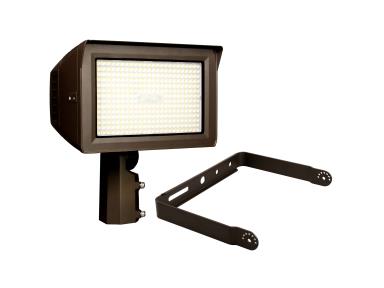 MaxLite MSF150UA-WCSB2PCTA Slim Flood, 100/130/150W 120-277V, 0-10V Dimming, Adjustable Beam, WATTAGE/CCT Selectable, Bronze, Knuckle Slipfitter Yoke, Photocell - TAA