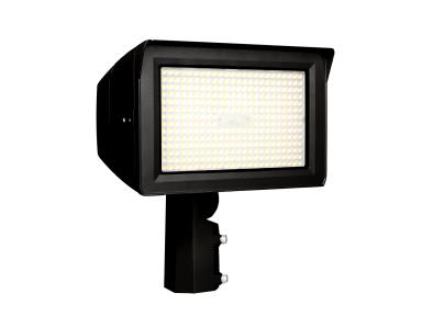 MaxLite MSF150UA-WCSLKPCTA Slim Flood, 100/130/150W 120-277V, 0-10V Dimming, Adjustable Beam, WATTAGE/CCT Selectable, Black, Knuckle Slipfitter, Photocell - TAA