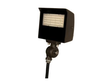 MaxLite MSF20UA-WCSBKTYPCTA Slim Flood, 10/15/20W 120-277V, 0-10V Dimming, Adjustable Beam, WATT/CCT Selectable, Bronze, Knuckle 1/2" Threaded Nipple Yoke Mount, Photocell - TAA