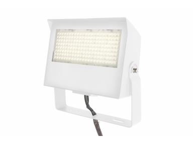 MaxLite MSF80UA-WCSWKTYPC Slim Flood, 55/70/80W 120-277V, 0-10V Dimming, Adjustable Beam, WATT/CCT Selectable, White, Knuckle 1/2" Threaded Nipple Yoke Mount, Photocell