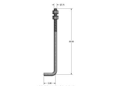 MaxLite PL-AB75X20-KIT 4 Anchor Bolts 3/4 X 20 Inches, Fully Galvanized