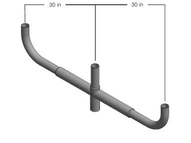 MaxLite PL-BB318-L Bullhorn Bracket, 2-3/8", Steel, 3 Arms @ 180 Degrees, Black