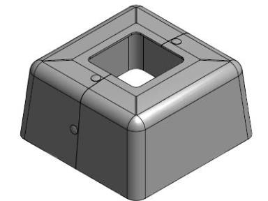 MaxLite PL-BC5SQ Base Cover For 5INCH Square Pole, 2 Piece Abs