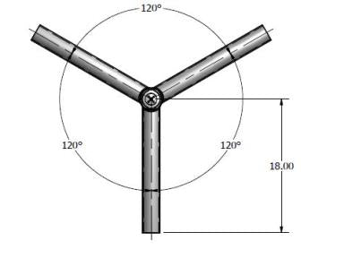MaxLite PL-SB312-B Tenon Top Spoke Brackets, 2-3/8", Steel, 3 Arms @ 120 Degrees, Bronze