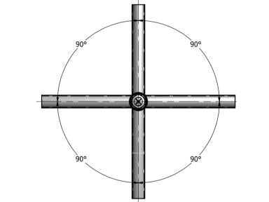 MaxLite PL-SB490-B Tenon Top Spoke Brackets, 2-3/8", Steel, 4 Arms @ 90 Degrees, Bronze