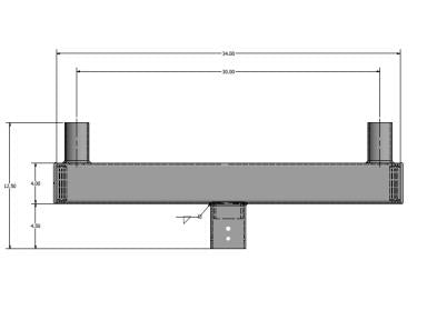 MaxLite PL-SM218-L Square Mounting Brackets, Fits Over 2-3/8" Od, Steel, 2 Arms @ 180 Degrees With 2 3/8" Tenons, Black