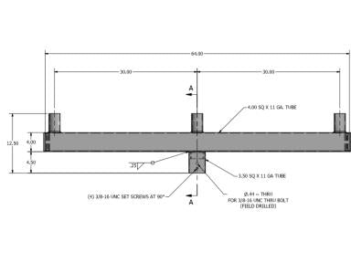 MaxLite PL-SM318-B Square Mounting Brackets, Fits Over 2-3/8 Od, Steel, 3 Arms @ 180 Degrees With 2 3/8" Tenons, Bronze