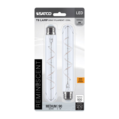 Satco S10522 6W T9 Warm White LED Light Bulb Medium Base