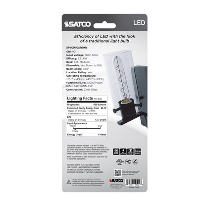 Satco S10522 6W T9 Warm White LED Light Bulb Medium Base