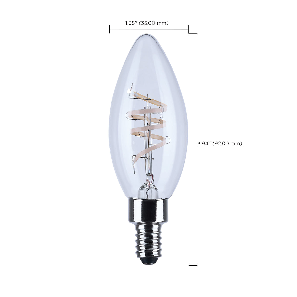 Satco S10523R1 4W B11 Warm White LED Light Bulb Candelabra Base