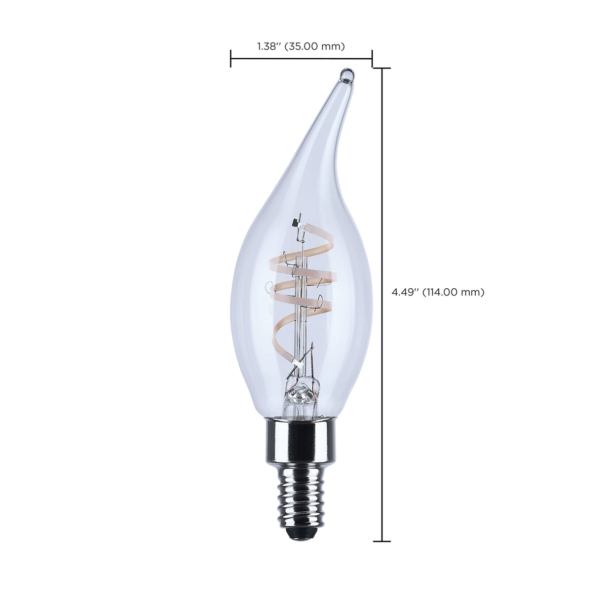 Satco S10524R1 4W CA11 Warm White LED Light Bulb Candelabra Base
