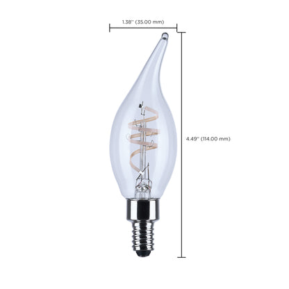 Satco S10524R1 4W CA11 Warm White LED Light Bulb Candelabra Base