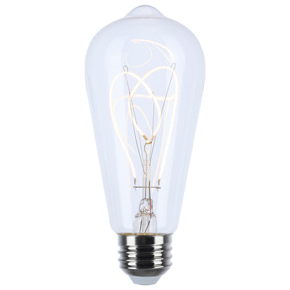 Satco S10525 6W ST19 Warm White LED Light Bulb Medium Base
