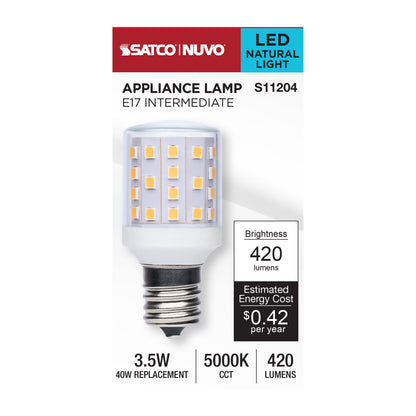 Satco S11204 3.5W T14 Natural Light LED Light Bulb Intermediate Base