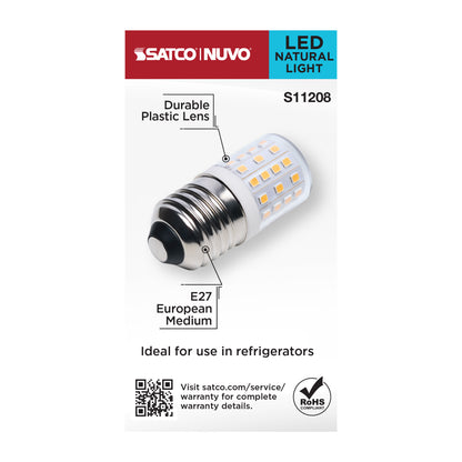 Satco S11208 3.5W T14 Natural Light LED Light Bulb European Medium Base