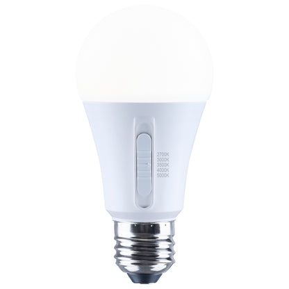 Satco S11315 10W A19 CCT Selectable LED Light Bulb Med Left Hand Thread LHT Base