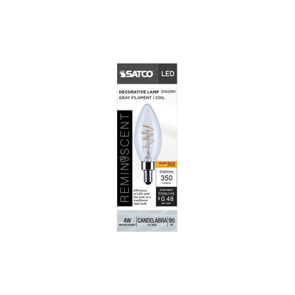 Satco S11525R1 4W B11 Warm White LED Light Bulb Candelabra Base