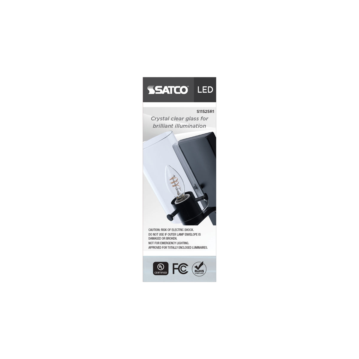 Satco S11525R1 4W B11 Warm White LED Light Bulb Candelabra Base