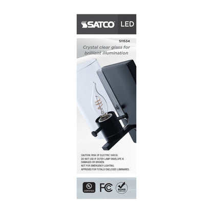 Satco S11534 4W CA11 Soft White LED Light Bulb Candelabra Base