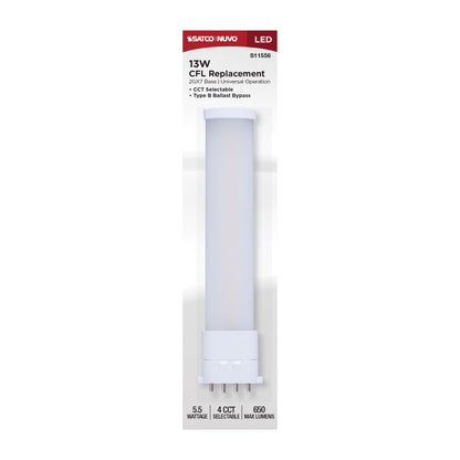 Satco S11556 5.5W PL CCT Selectable LED Light Bulb 2GX7 (4-Pin) Base