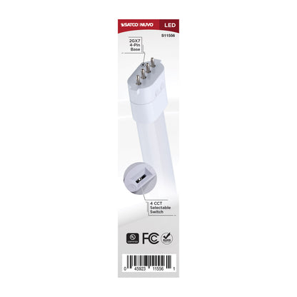 Satco S11556 5.5W PL CCT Selectable LED Light Bulb 2GX7 (4-Pin) Base