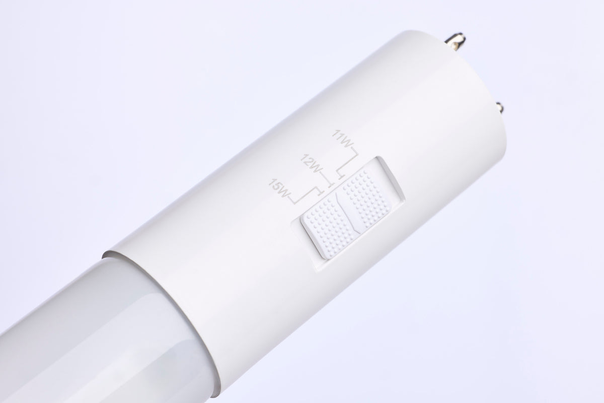 Satco S11768 15W/12W/11W T8 CCT Selectable LED Light Bulb Medium Bi Pin Base
