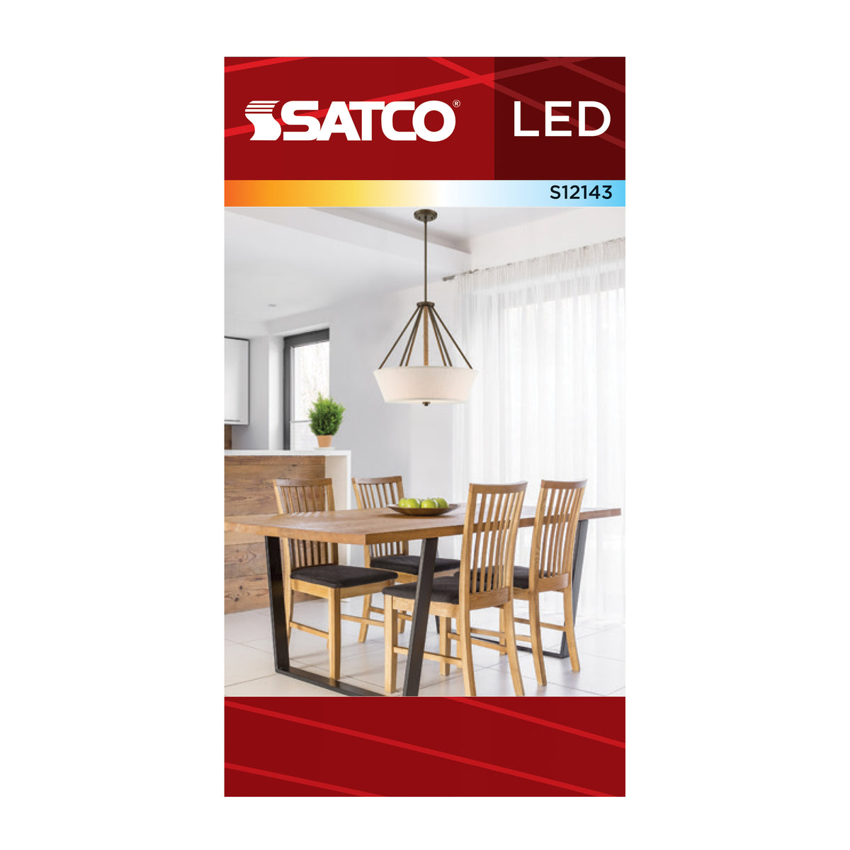 Satco S12143 9.5W A19 CCT Selectable LED Light Bulb Medium Base