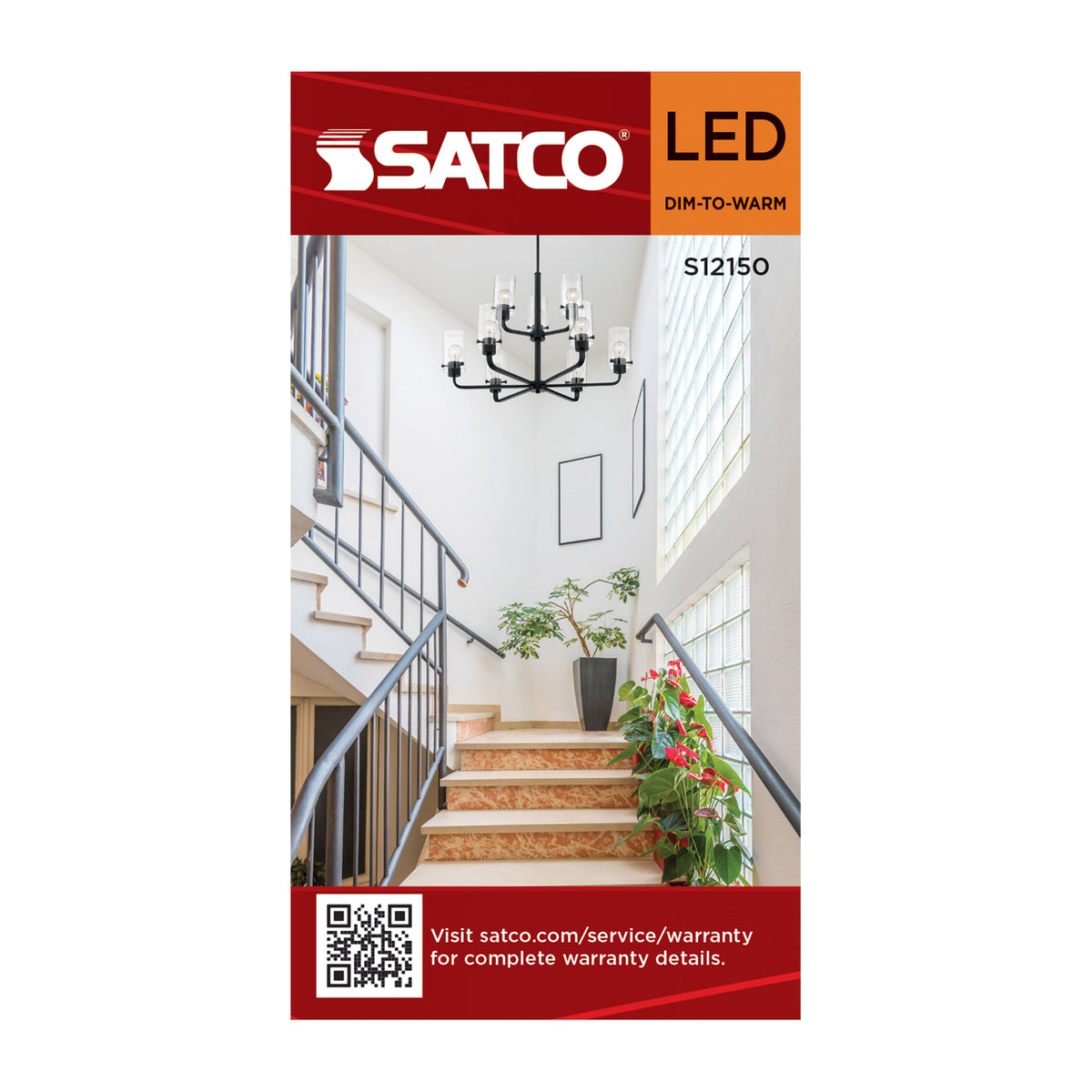 Satco S12150 8W A19 CCT Selectable LED Light Bulb Medium Base