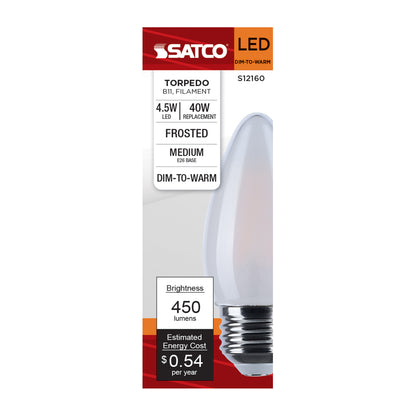 Satco S12160 4.5W B11 CCT Selectable LED Light Bulb Medium Base