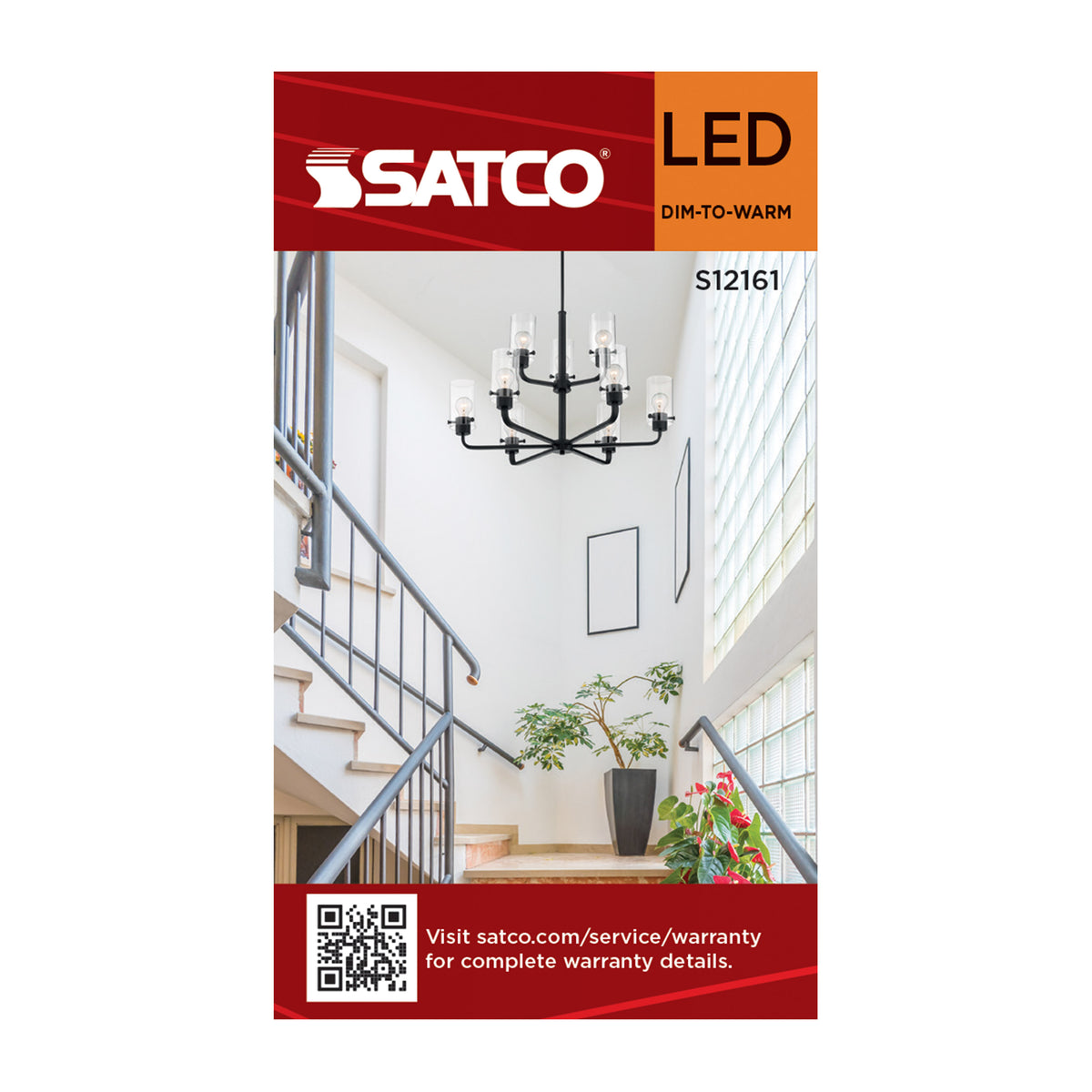 Satco S12161 4.5W G16.5 CCT Selectable LED Light Bulb Candelabra Base