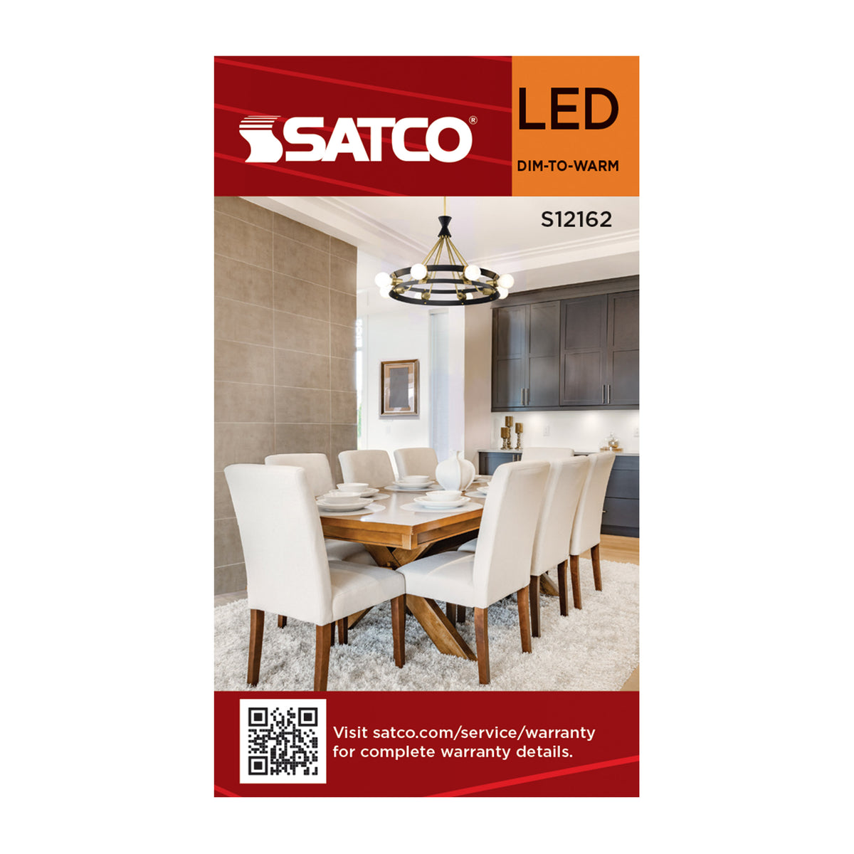 Satco S12162 4.5W G16.5 CCT Selectable LED Light Bulb Candelabra Base