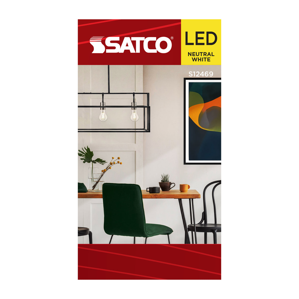 Satco S12469 10.5W A19 Neutral White LED Light Bulb Medium Base
