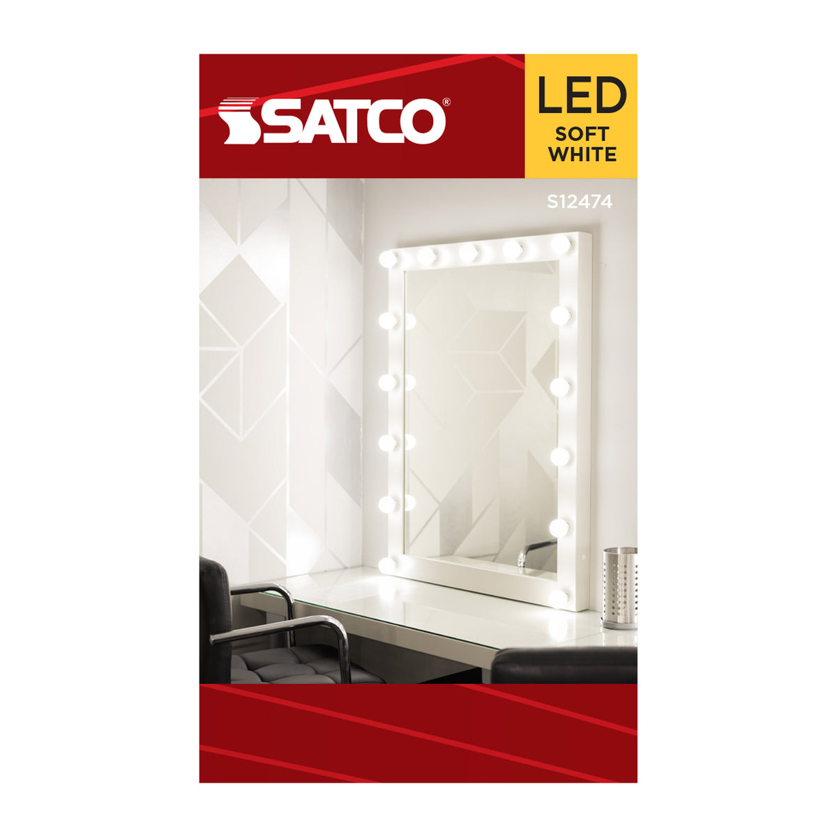 Satco S12474 4.5W G16.5 Soft White LED Light Bulb Candelabra Base