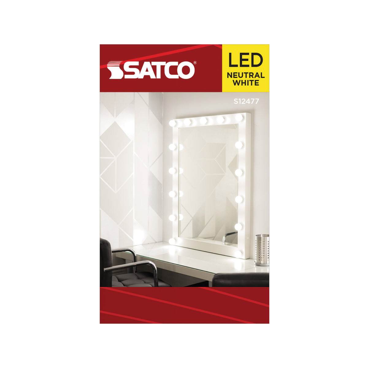 Satco S12477 5.5W G16.5 Neutral White LED Light Bulb Candelabra Base