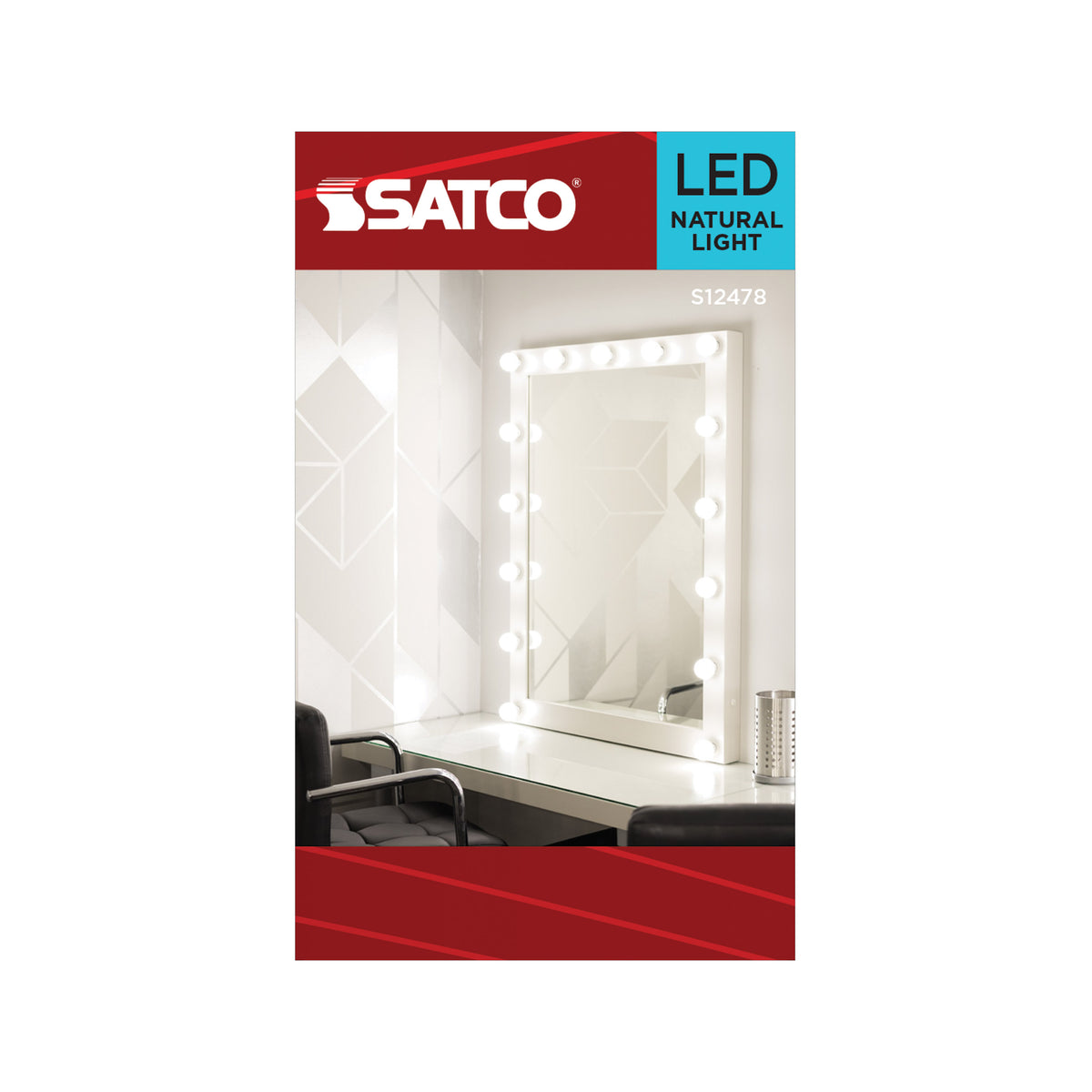 Satco S12478 5.5W G16.5 Natural Light LED Light Bulb Candelabra Base