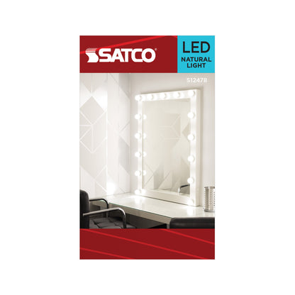 Satco S12478 5.5W G16.5 Natural Light LED Light Bulb Candelabra Base