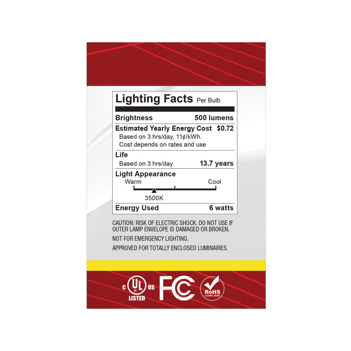 Satco S12482 6W G25 Neutral White LED Light Bulb Medium Base