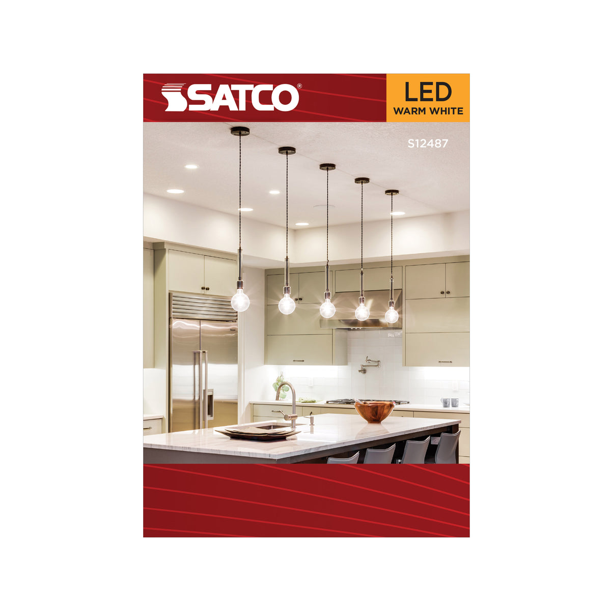 Satco S12487 8W G40 Warm White LED Light Bulb Medium Base